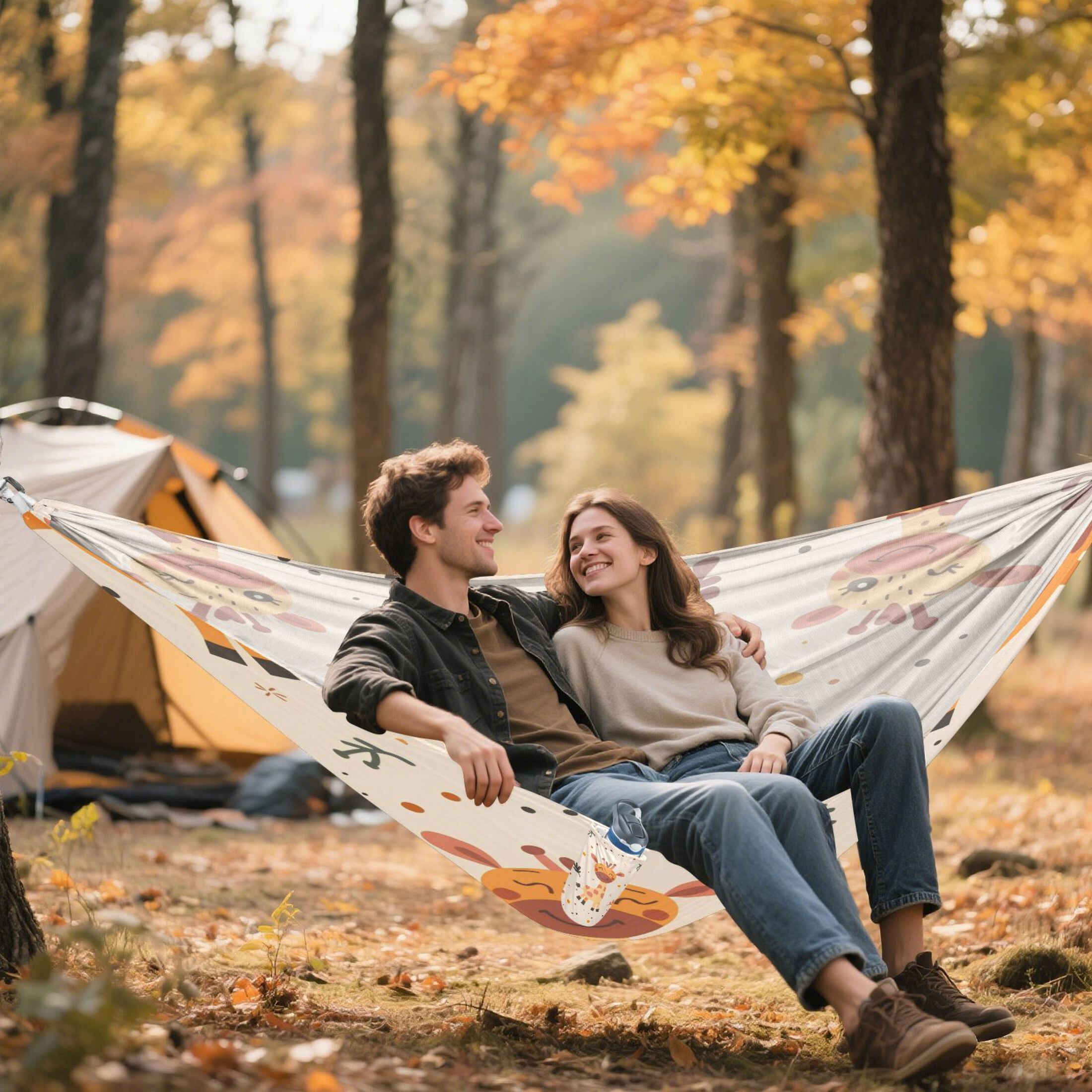 Hammock Camping Hammock Nylon Portable Hammock Travel Camping Hammock Smiling Deer