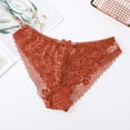 thumbnail image 4 of PiGOGI Women's Lace Waist Underwear - Sexy Bow Briefs - S to XL Comfortable Panties Orange, 4 of 6