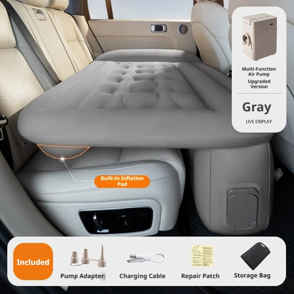 Inflatable Car Mattress for Back Seat, SUV Trunk Travel Bed with Built-in Pump, Portable Camping Sleeping Pad for Road Trips, Outdoor Adventures