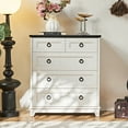 thumbnail image 5 of Joaxswe 5 Drawer White Bedroom Dresser, Farmhouse Vertical Dresser Drawers Wood Organizer for Living Room Entryway Small Spaces, 5 of 6