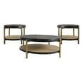 thumbnail image 1 of Arini Ensemble de 3 Pcs Table Basse Ronde et Bout de Canapé Noir, 1 of 14