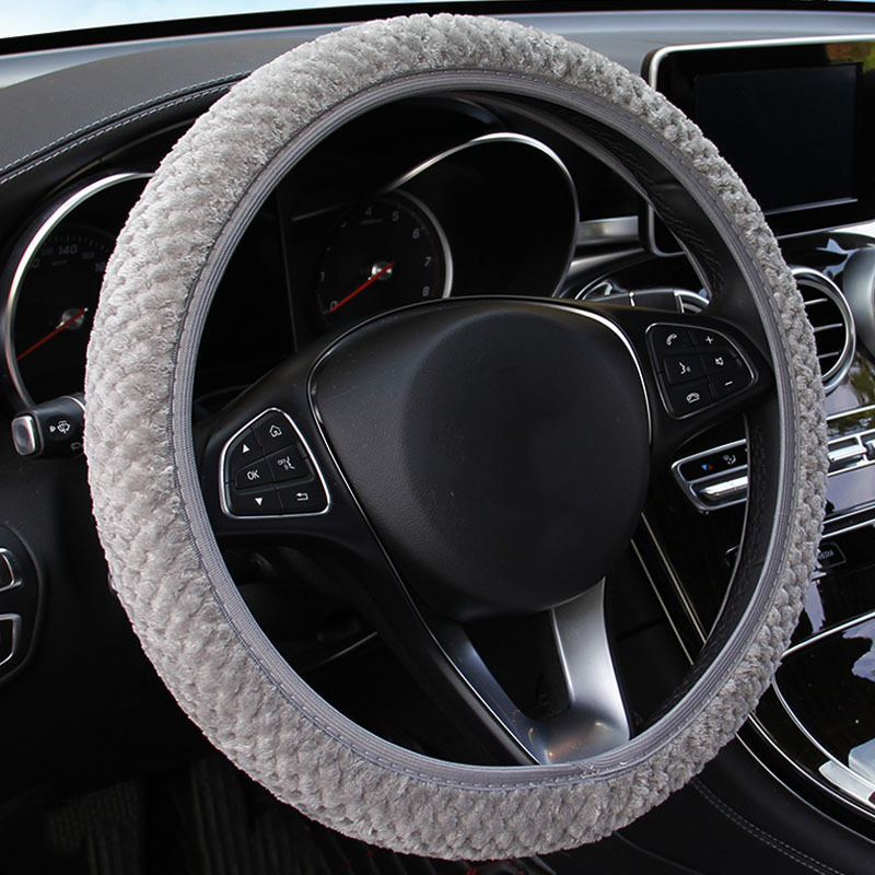 Pearl Velvet Winter Car Steering Wheel Cover/Universal Soft Warm Plush