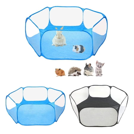 EHJRE Set Of 2 Small Animal Cages With Hamster Rabbit Chinchilla Squirrel Black / Blue