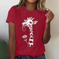 thumbnail image 1 of Nuoqisi T-Shirts pour Femmes Grande Taille à Manches Courtes, Col Rond, T-Shirt Graphique Décontracté, 1 of 6