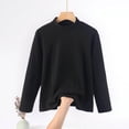 thumbnail image 2 of Chemise à Manches Longues Col Rond pour Femmes, Mode Décontractée, Blouse Basique Confortable, T-Shirt de Construction Interne, 2 of 7