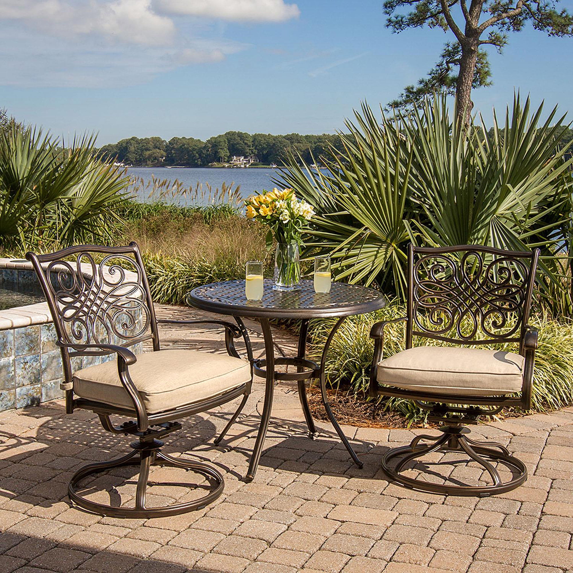 Hanover Traditions Deep Cushioned Outdoor Swivel Rockers Set Of 2 Walmart Com Walmart Com