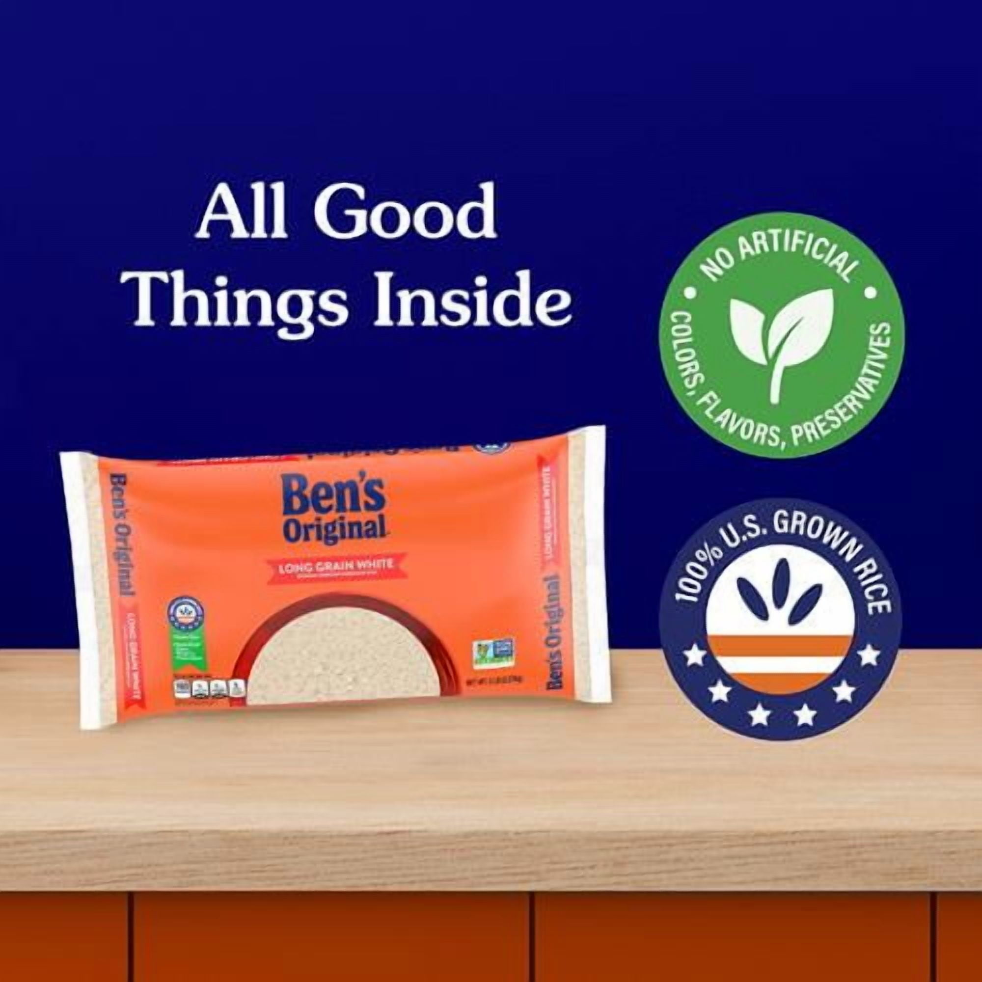 Bens Original Enriched Long Grain White Rice, Parboiled Rice, 5 Lb Bag - Pack of 2