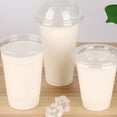 thumbnail image 5 of ACDANC 100pcs 450ml/15.2oz Plastic Cups with Dome Lid and Hole,Clear Drinking Cups Milkshake Cups,Disposable Party Cups Slush Cups for to Go Iced Cold Coffee,Juice,Smoothie,No Straw, 5 of 7