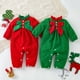 thumbnail image 1 of Mono navideño de manga larga con lazo de color liso para bebés y niñas, ropa de otoño para recién nacidos, 1 of 5