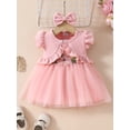 thumbnail image 2 of Biezeib Baby Girls 3Pcs Spring Outfits Sleeveless Tulle Dress with Button Up Coat Headband Set Infant Clothes, 2 of 6