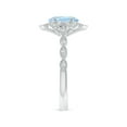 thumbnail image 3 of ANGARA Natural Oval 1 ct Aquamarine Trillium Floral Shank Ring in 14K White Gold for Women (Size-8x6mm) | March Birthstone, Birthday, Anniversary, Jewelry Gift for Women | Natural Aquamarine Ring, 3 of 9