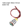 thumbnail image 3 of Unique Bargains Indicateur de Signal AC/DC 110V 12mm Coque Métallique LED Verte, 3 of 4