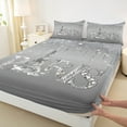 thumbnail image 3 of jejeloiu Paris Eiffel Tower Twin Sheet Sets,Glitter Diamond Print Twin Fitted Sheet,Gray Silver Flat Sheet For Girl,Lightweight Bedroom Decorative,3pcs, 3 of 7