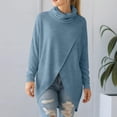 thumbnail image 2 of Draped Turtleneck Top for Women Long Sleeve Pullover Lightweight Casual Shirt Cowl Neck Tunic Sweater, 2 of 6