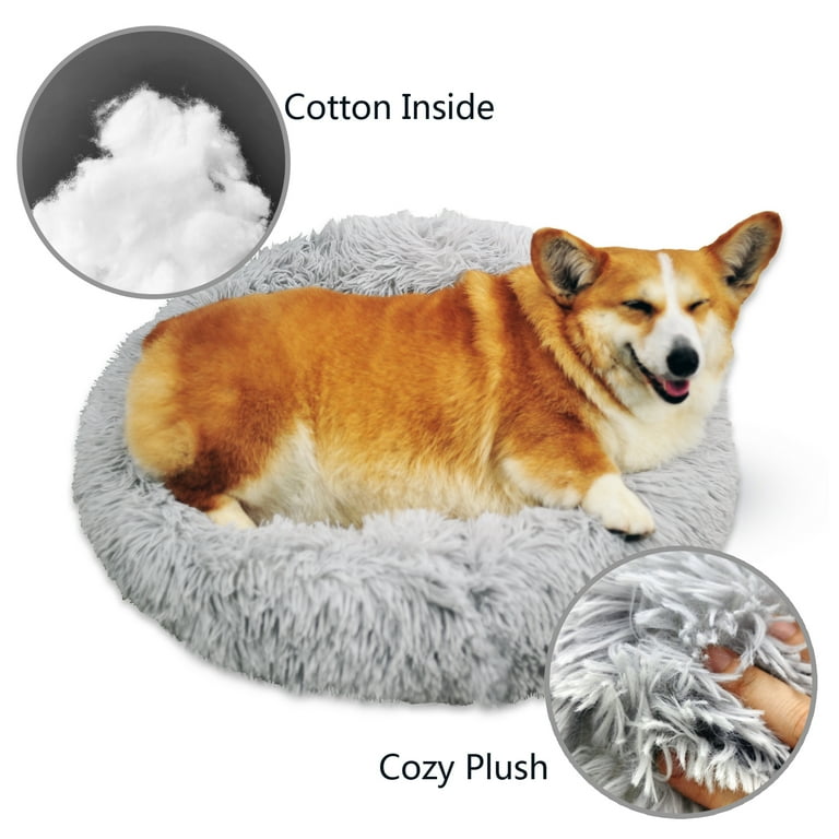 Plush Donut Shape Pet Bed for Dogs, Cats, and other Furry Family