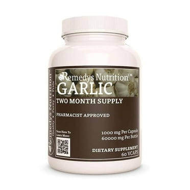 Garlic | 1,000 mg, 60 Vegan Capsules Herbal Dietary Supplement