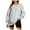 Light Gray, variant on Sweatshirt Women Fall Relaxed Fit Crewneck Long-sleeved Bell Drop Shoulder with Pocket Plain Leisure Cotton Pullovers(Light Gray,XXL)