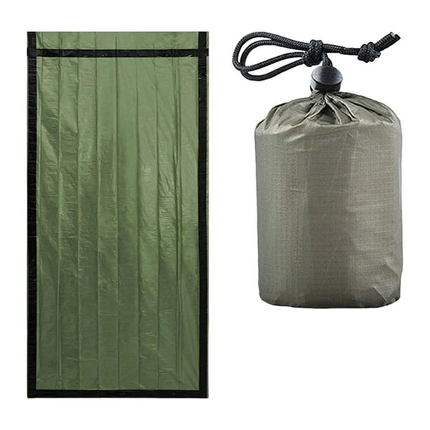 Saco de Dormir de Emergencia Cola Impermeable Manta de Seguridad Verde
