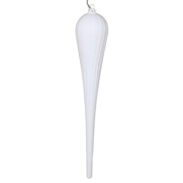 Vickerman MT195111D 15,75 Po. Ornement Blanc Glitter Drop - 2 par Sac