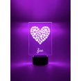thumbnail image 6 of Couple Love Heart with Many HeartsNight Light Up Table Desk Lamp LED Personalized Free Engraved Custom Names - It's Wow - 16 Colors With Remote, Great Gift!, 6 of 10