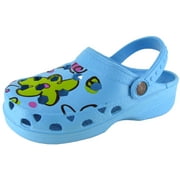 Angle View: Dawgs Womens Groovy Dawgs Heel Strap Clog Shoe, Turquoise/Multi, US 5