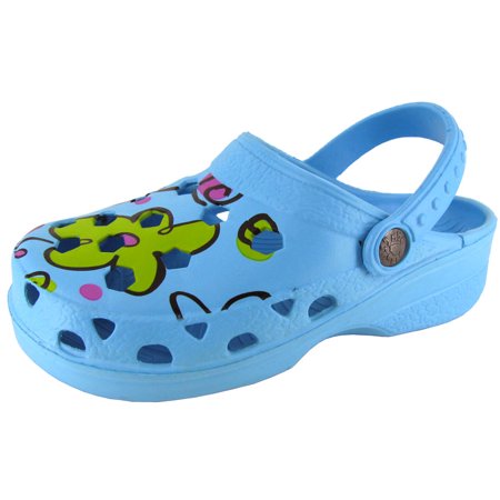 Dawgs Womens Groovy Dawgs Heel Strap Clog Shoe, Turquoise/Multi, US 5