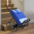 thumbnail image 3 of Miumaeov Stair Climbing Cart Stair Climbing Hand Trucks Dolly Cart 330 LBS 3-Wheel Chassis Trolley Cart with Telescoping Handle and 10 Rubber Wheels Portable Dolly for Stairs, 3 of 16