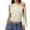Beige, variant on Ruched One Off The Shoulder Tank Tops for Women Tie Sleeve Asymmetrical Neck Going Out Top Slim Fit Casual Summer Blouses Beige S