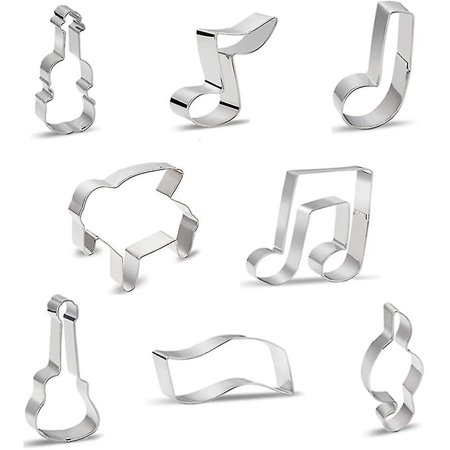 Music Notes Cookie Cutters Set - 8pcs Music Note Fondant Mold Musical ...