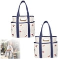 thumbnail image 2 of Women's Americana Cut Out Tote Bag,Red Bandana Print Shoulder Tote Bag with Multiple Pockets,Large Capacity Casual Handbag for Daily Use, 2 of 7