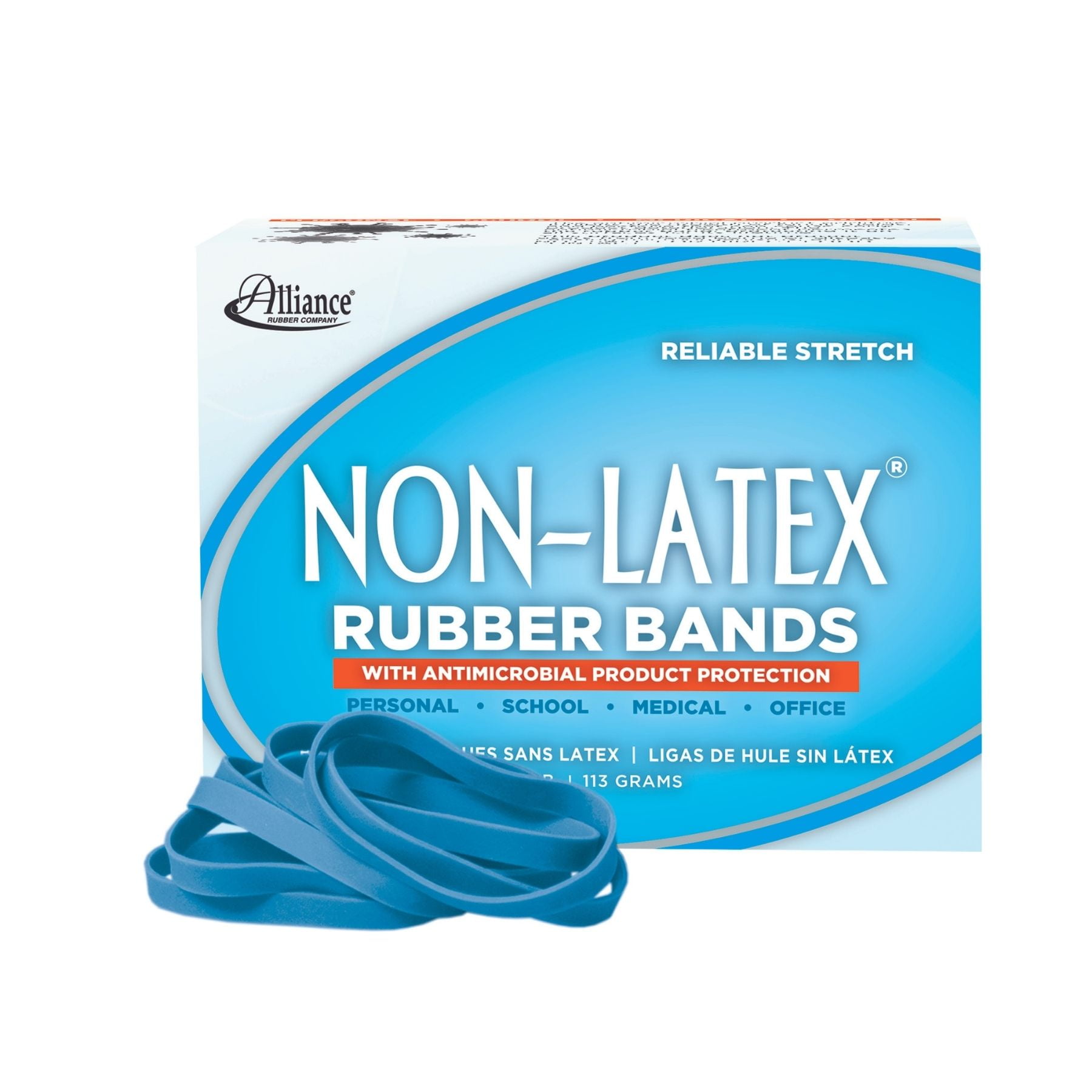 Alliance Non-Latex Rubber Bands Sz 19 Orange 3-1/2 x 1/16 1750 Bands/1lb Box 