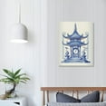 thumbnail image 4 of Nawypu  Chinoiserie Art Print- Watercolor Chinese Blue White Pavilion Canvas Wall Art -Perfect for Bedroom or Study Decor, 4 of 5
