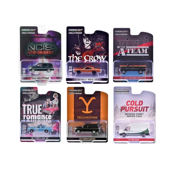 "Hollywood Series" Set of 6 pieces Release 43 1/64 Die Cast Model Cars by Greenlight