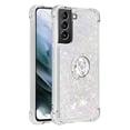 thumbnail image 2 of Funda para Samsung Galaxy S21 Plus 5G con Brillo Líquido Flotante, Purpurina, Parachoques y Anillo Giratorio Soporte, 2 of 5