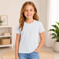 thumbnail image 2 of LTTVQM Girls Boys T Shirts Casual Basic Short Sleeve Lightweight Comfortable School Uniform Cotton Crewneck Classic Fit Tees White 3-4 Year, 2 of 6