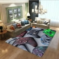 thumbnail image 3 of Gaming Rug for Kids Boy Bedroom Gamer Area Carpet 3D Neon Game Cool Blue Blacklight Living Room Game Room Large Area Rug Teen Boy Room Decor Non-Slip Comfy Floor Mat, 3 of 10