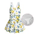 thumbnail image 6 of Tutolipy Lemon Floral Print Bathing Suit, One Piece Beach Swimwear for Girls Kids, Built in Shorts Sleeveless Bathing Suit Size 3-4 Years, 6 of 8