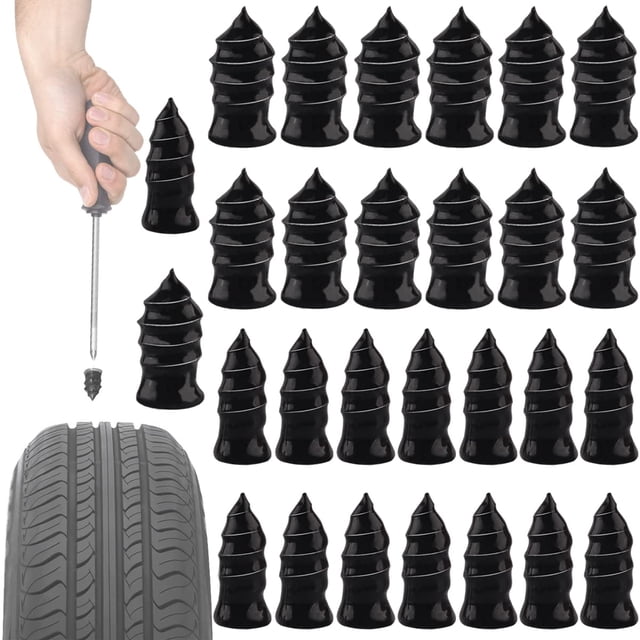 Clavo de goma para reparación de neumáticos, 40 piezas Kits de reparación de neumáticos al vacío Clavos de goma en espiral, para herramientas de reparación rápida de neumáticos de motociclet