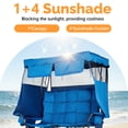 thumbnail image 2 of Ktaxon Double Camping Chair w/Shade Canopy, Folding Two Person Camp Chair w/Cup Holders & Carry Bag, Heavy Duty Foldable Outdoor Chair for Camping, Lawn, Backyard, Movie (Blue), 2 of 8