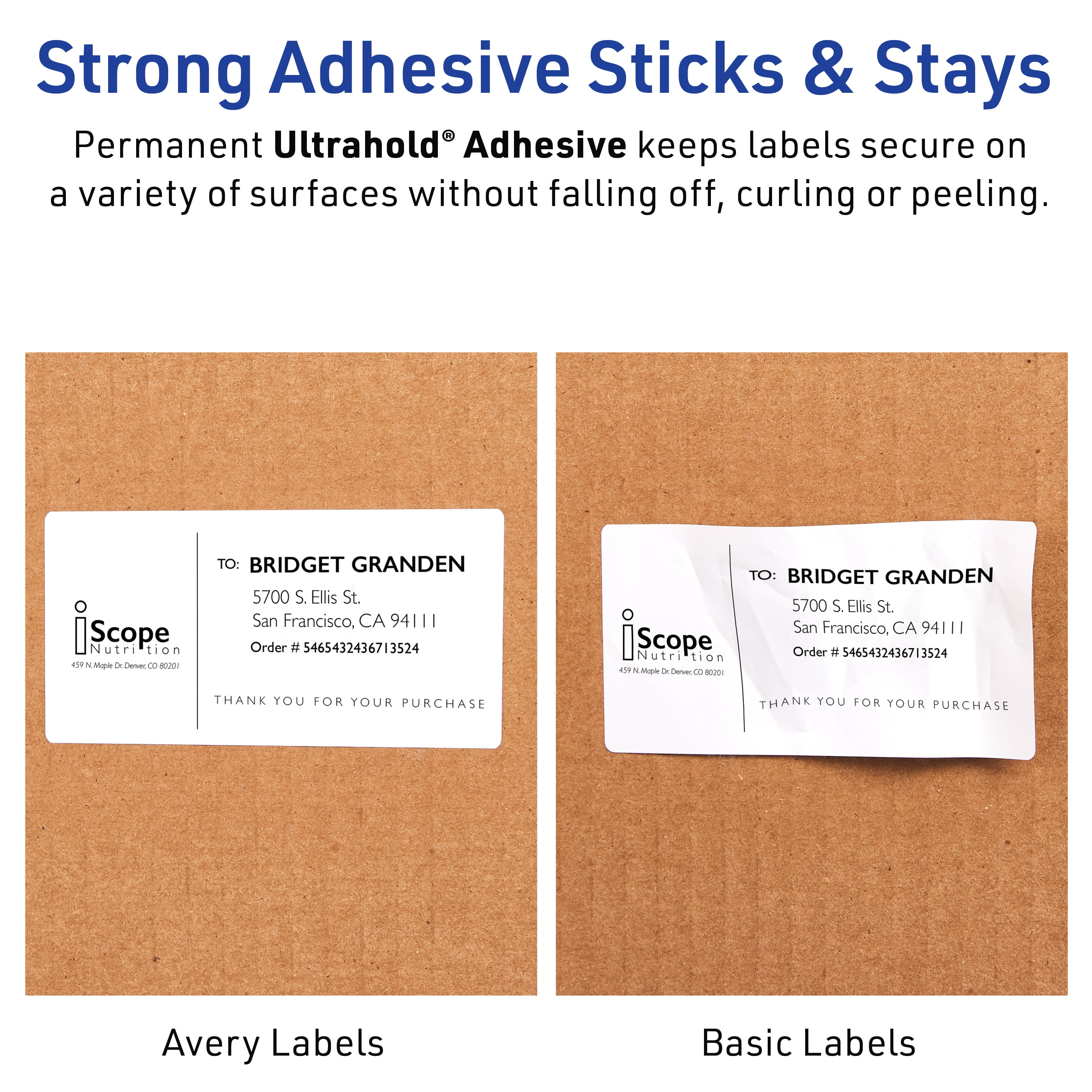 Avery 2" x 4" Labels, Ultrahold, 5,000 Labels (95523)