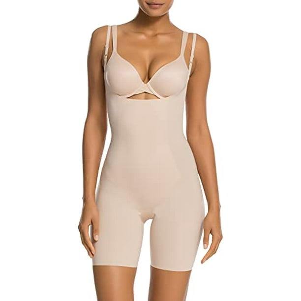 SPANX Shapewear for Women Lightweight Layer Open-Bust Mid-Thigh Bodysuit  (Regular and Plus Sizes) Soft Nude XS 