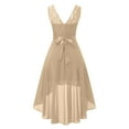 thumbnail image 5 of GZWYHT Dresses for Women 2025,Prom Dresses Lace Dress Bow Belt Elegant Irregular Length Dress Chiffon Dress Bridesmaid Cocktail Party Dress Formal Dresses,Graduation Dress,Khaki Dress,Flowy Dresses XL, 5 of 8