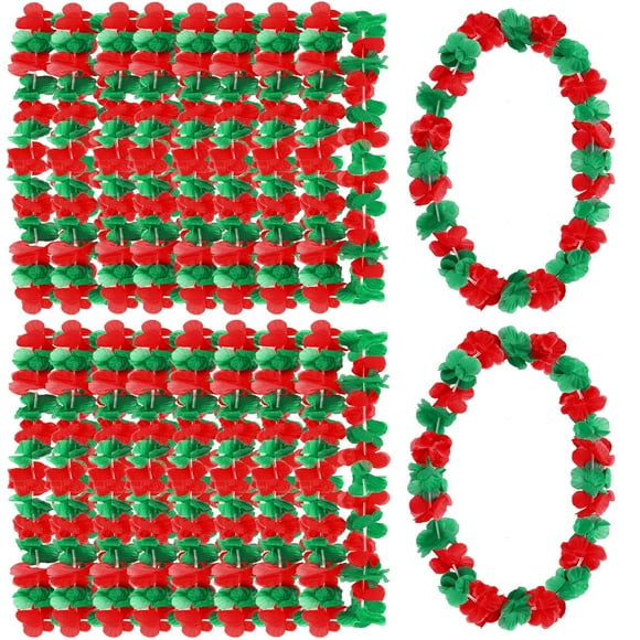Garland JUNEBRUSHS 24 unidades de leis navideñas de 100 cm, color rojo y verde