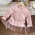 thumbnail image 2 of Spring Summer Children's Slim Fit Coat 1-8Y Girls Solid Color Single Breasted Jacket Casual Kid's Drawstring Cardigan Outwear, 2 of 6