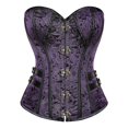 thumbnail image 1 of Lady Bustier Palatial Print Corset Shapewear Top for Women, Slimming Waist Cincher Supportive Slimming Waistband dark violet XXL, 1 of 4