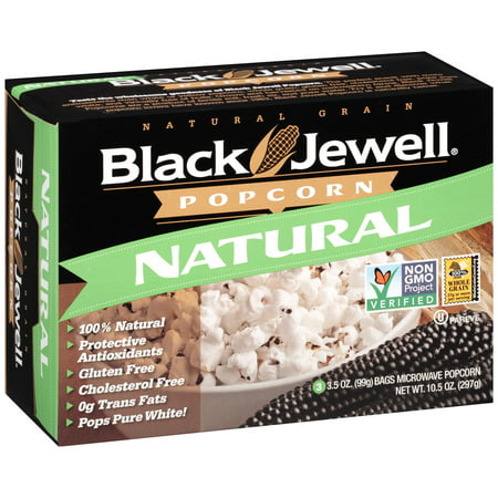 Black Jewell Microwave Popcorn, Natural Flavor, 3