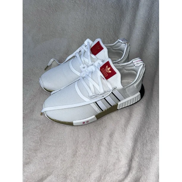 Ad-id-as NMD_R1 United by Sneakers Tokyo White/Gold/Red, Size 9.5 FY1159