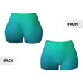 thumbnail image 2 of Yiaed Green Turquoise Teal Print Women's Athletic Shorts Running Shorts Sporty Short High Waisted Elastic Workout Shorts for Yoga Gym Running & Sports -XX-Large, 2 of 3