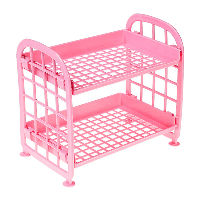Desktop Storage Rack Organizer Double-Layer Cosmetic Stationery Storage Holder Table Sundries