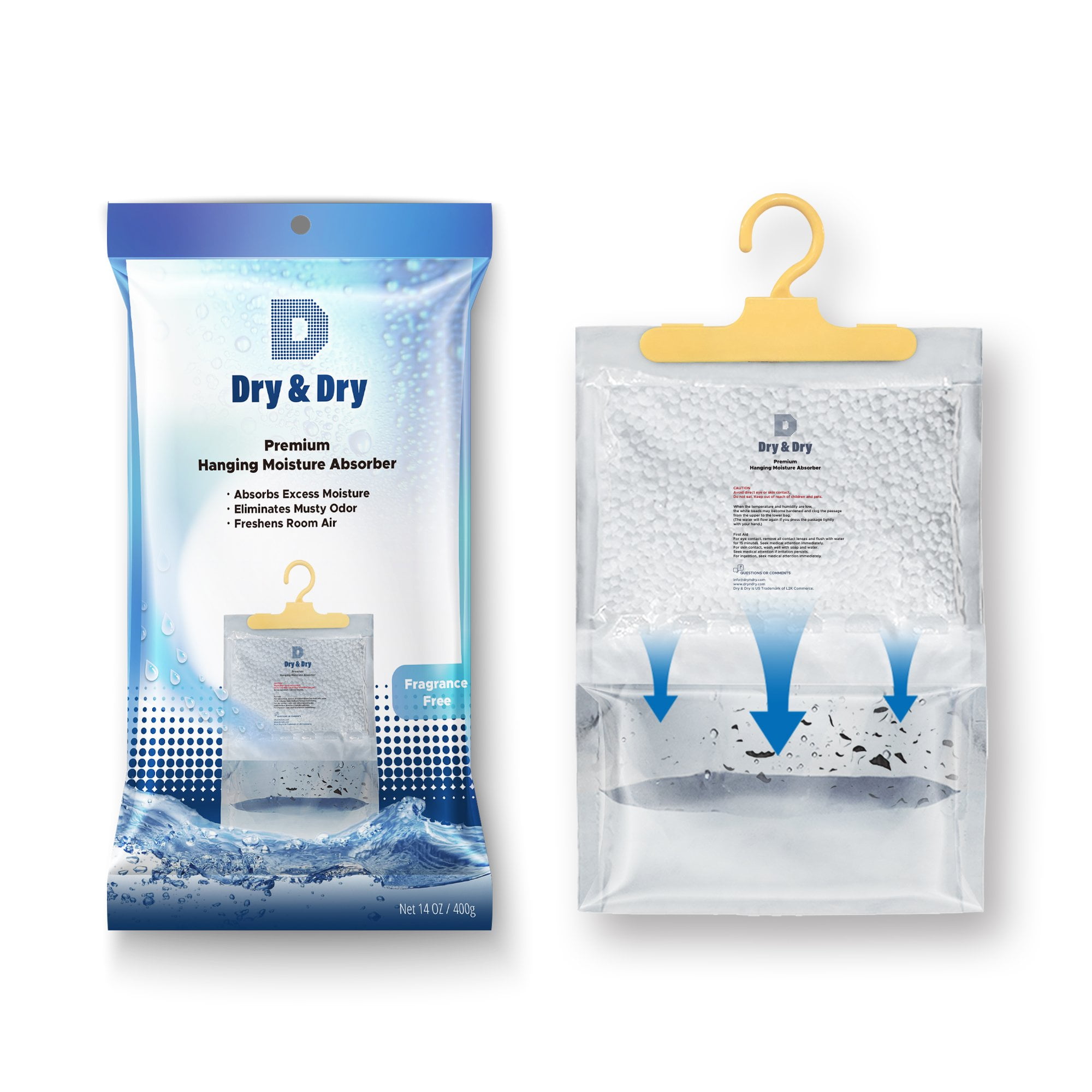 Net 14 Oz/Pack Dry & Dry Laundry Rooms. Bathrooms 4 Packs Closets Premium Hanging Moisture Absorber to Control Excess Moisture for Basements 